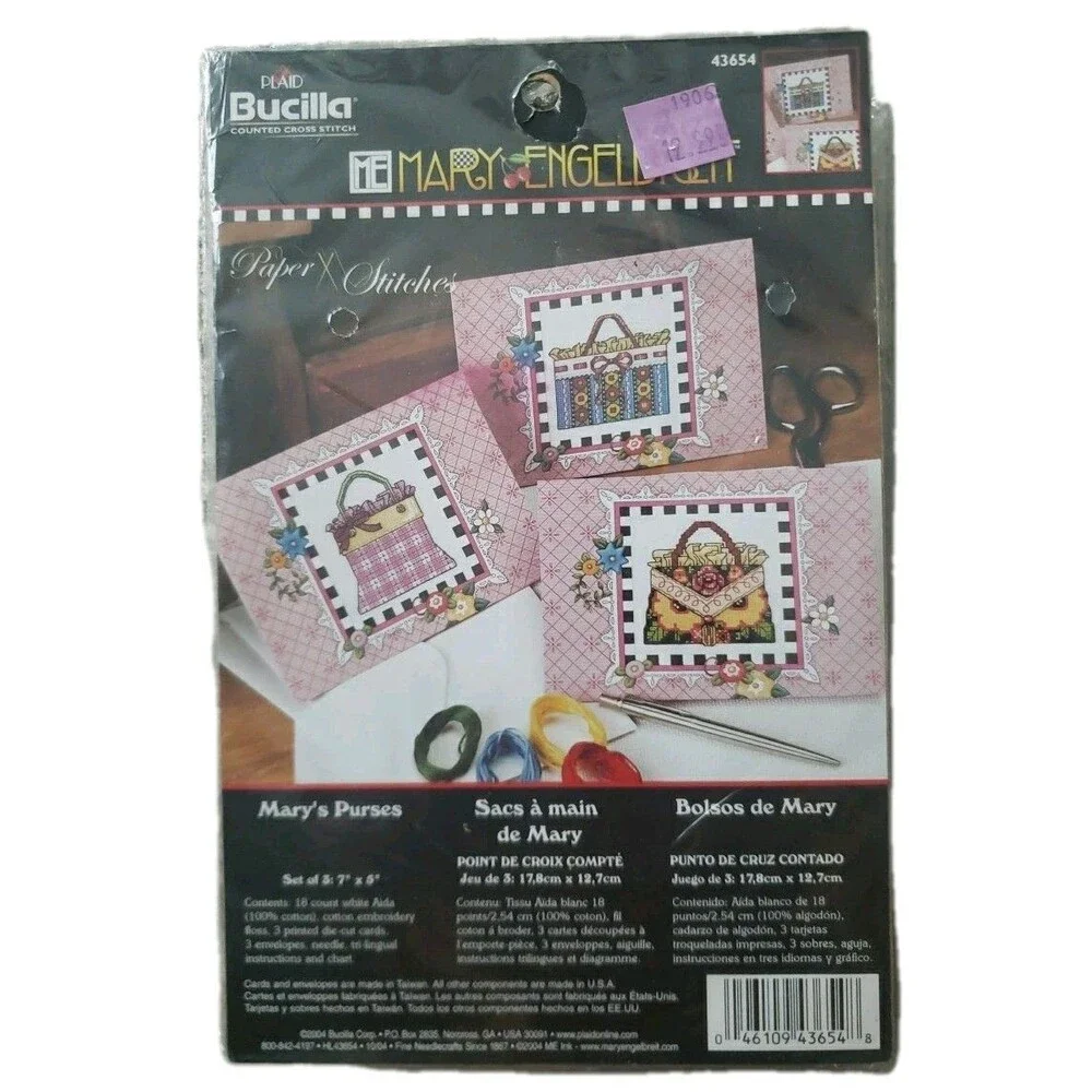 BUCILLA 43654 Mary Engelbreit 3 Cross Stitch Projects 
